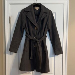 Michael Kors Charcoal Belted Trench Coat